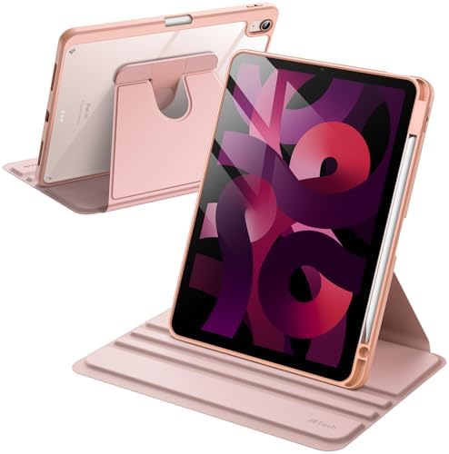 JETech 360° Rotating Case for iPad Air 11" M4/M3/M2, Air 5/4, Rose Gold