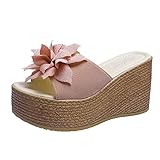 Sandalen Damen Mit Absatz Schwarz Mode Sommer Frauen Sandalen Keilabsatz Dicke Sohle Super High Heel Einfarbig Schuhe Damen Weite H Schwarz