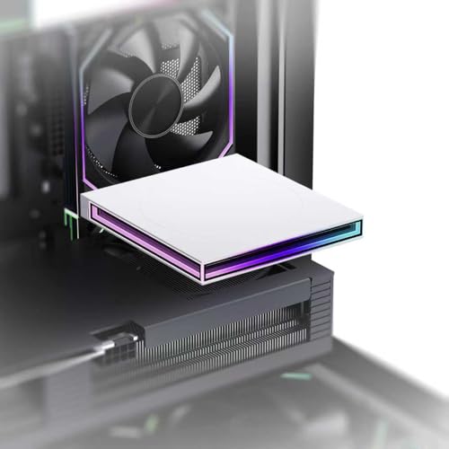 Image of PC Case ARGB Square Figurine Shelf, Figure Stand, Infinity Mirror Design Floating PC Shelf for Figure - 120mm Fan Accessories-White