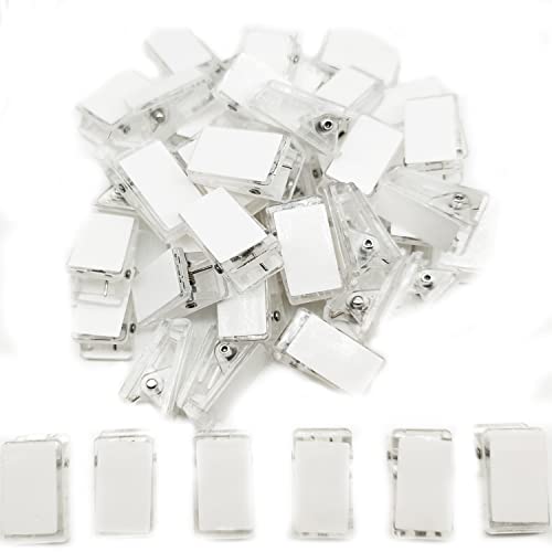 50pcs selbstklebende Clips, Doppelseitige klare Wand selbstklebende Clips, Plastik-klebrige Fotoclips Hängende Federclips für Papier Flagge Aufhänger Klebende Federclips für Home Office Cover