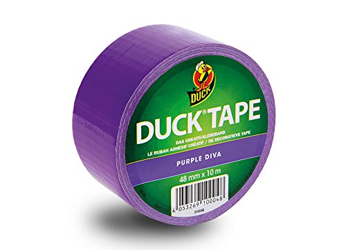 Ducktape 130489 Purple Diva Cinta Adhesiva de Tela, 48 mm x 9.1 m, Púrpura