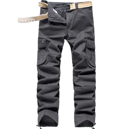 Pantalon tactique homme gris en coton grande taille randonnée 46