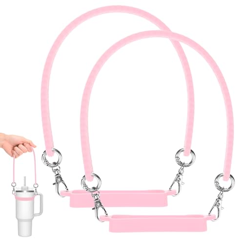 Asas para botella de agua de silicona M METERXITY rosa que solucionan el transporte 2