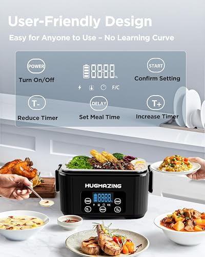 Cordless Electric Lunch Box – Rechargeable Self-Heating Food Warmer with 1100ML SS Container, Battery-Powered Heated Lunch Box, Perfect for Travel, Office Meals for Adults, Men & Women