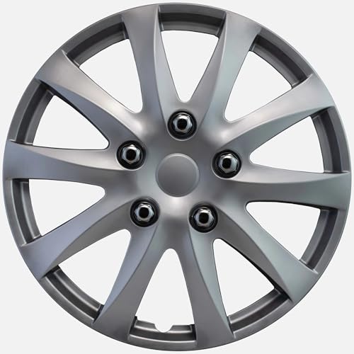 Image of LYDS GTS Silver Universal 15 inch Premium ABS Hubcap Wheel Cover Replacement Set of 4 - DWC-15S-BX