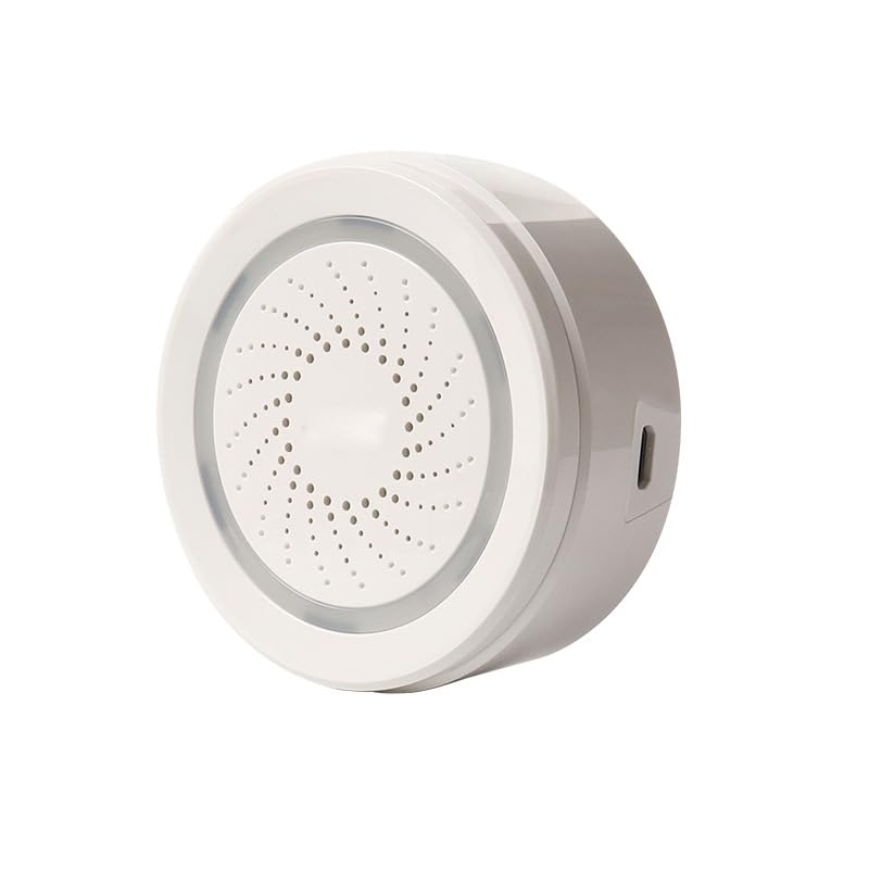 Zigbee - Alarma de sirena 3 en 1, alarma inteligente de luz de sonido de temperatura y humedad para casa, hospital, hotel.