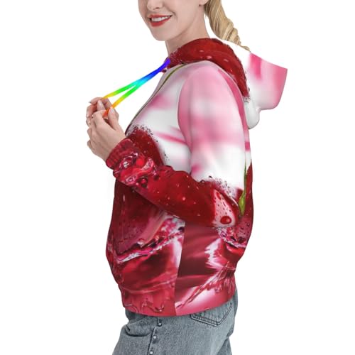 Sweat à capuche cerises imprimé graphique avec poche kangourou
