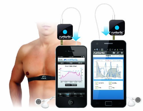 Runtastic Empfänger Und Brustgurt Monitor de Ritmo cardíaco con Correa para el Pecho y la aplicación, Unisex, Negro, Talla única