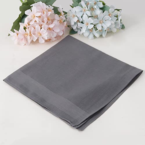 Image of HOULIFE Men's Cotton Handkerchiefs, Solid Color 60S Soft Cotton Hankies for Men Women 6 /12PCS 15.7 inchx15.7 inch