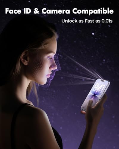 UNBREAKcable 3-Pack Screen Protector for iPhone 17, Double Shatterproof Tempered Glass [Easy Installation Frame] [9H Hardness] [99.99% HD Clear] [Case Friendly] for iPhone 6.3 inch — view 7