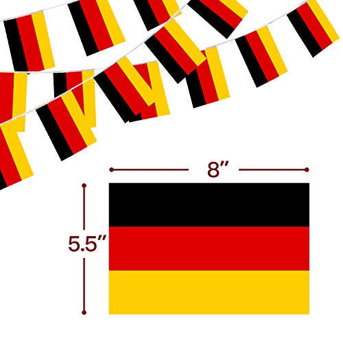 Image of Anley Germany String Flag Pennant Flags, Patriotic Events 3rd of October German Unity Day Decoration Sports Bars - 33 Feet 38 Flags
