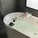 SHUNLI Clear Bathtub Caddy Tray, Bath Tub Tray Shelf Table, Bathroom Shower Caddy Tray, Acrylic
