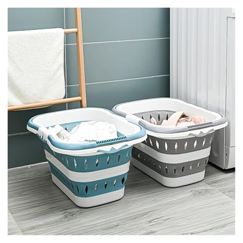 Panier à linge pliable extra large gris au design mural épuré - 4