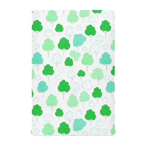 Sábanas musulmanas para cuna, de lino, con flores, color verde nube, ropa de cama infantil para niño, 52 x 28 pulgadas