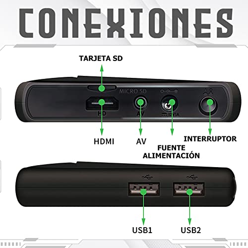 Retro-Consola-i3-Super-Consola-64GB-Similar-Pandora-Box-Juegos-de-PS-PSP-N64-CPS-CPS1-MD-NDS-SFC-FDS-CPS2FC-GBA-GBC-SMS-Dos-Gamepad-inalambricos-con-64-GB-y-mas-de-10000-Juegos