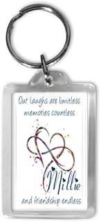 Friendship Keyring Personalised Gift Endless infinity gift Friendship Gift, Thank You Gift, Positivity Gift Best Friend Unique gift