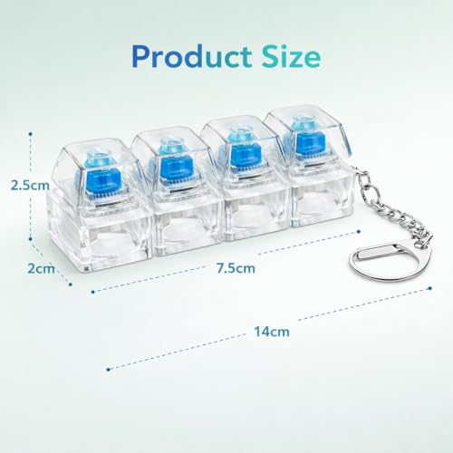 Image of Keyboard Keychain for stress Relief, Keyboard Fidget Keychain Keyboards Decompression Button Finger Clicker Toys Sensory Fun Toys Button Stress Relief Fidgets Gifts to Relieve Stress for Adults