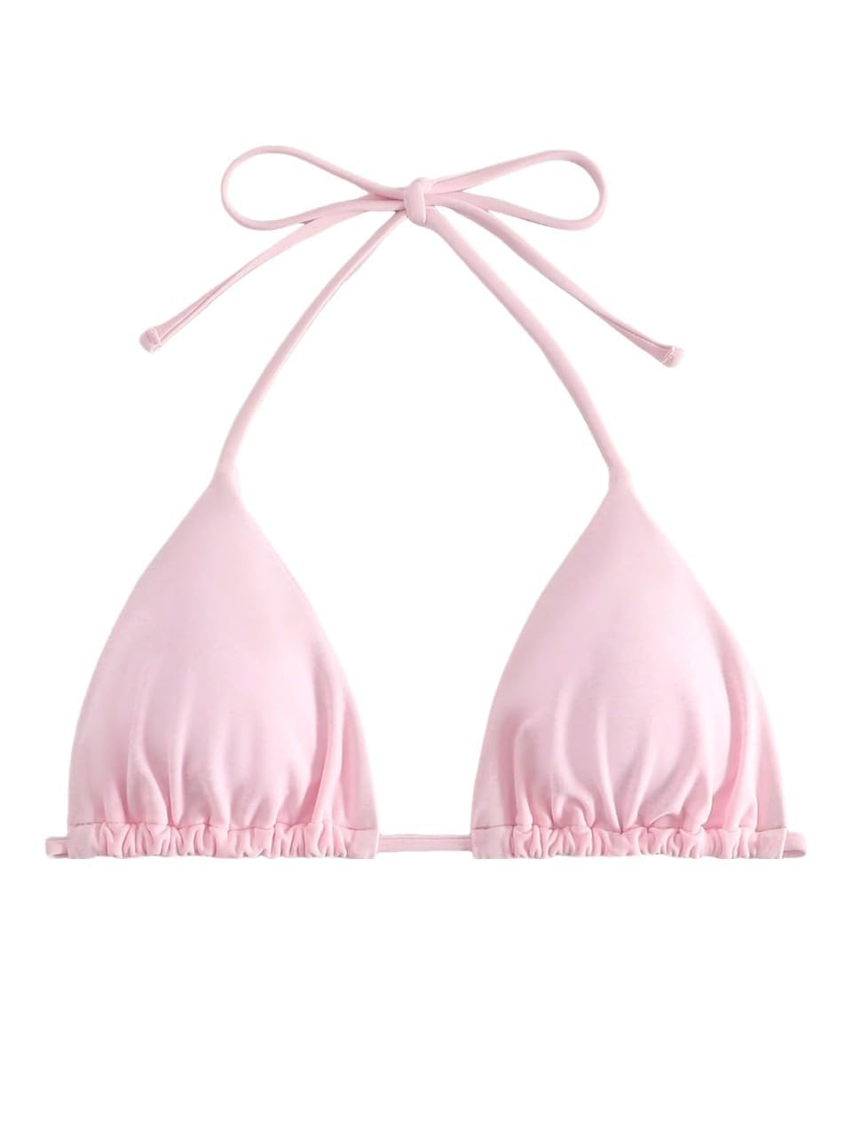 WDIRARA Womens Solid Triangle Bikini Top Sexy Halter String Micro Bathing Suits Tops