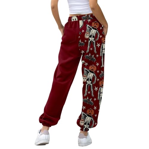 Women Halloween Sweatpants 2025 High Waisted Cinch Bottom Sporty Active Joggers Pants Baggy Lounge Bottoms Pockets2