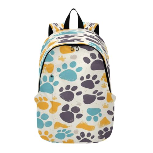 Sac à dos pour ordinateur portable à motif pattes mignonnes pour voyage et école