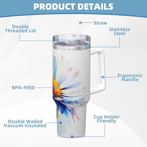 Vaso acero inoxidable 40oz con asa y pajilla miniatura 6