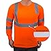NY Hi-Viz Workwear L9091 Class 3 High Vis Reflective Long Sleeve ANSI Safety Shirt (Extra Large, Orange)