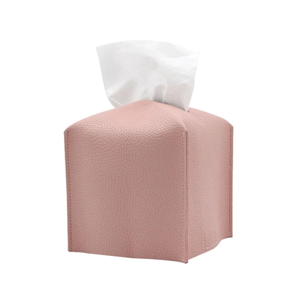 Tissue Box Cover Square Decorative PU Leather Holder Modern Case Facial Paper Organizer Dispenser For Bathroom Countertop(2)