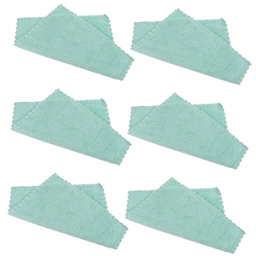 HOODANCOS 6Pcs Square Coral Fleece Face Towels Soft Absorbent Cleaning Cloths for Makeup Removal Daily Skin Care Washcloths for Gentle Cleansing