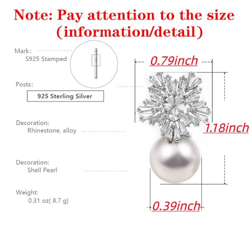 Fashion Chic Simulated Pearl Studs Snowflake Earrings For Women2