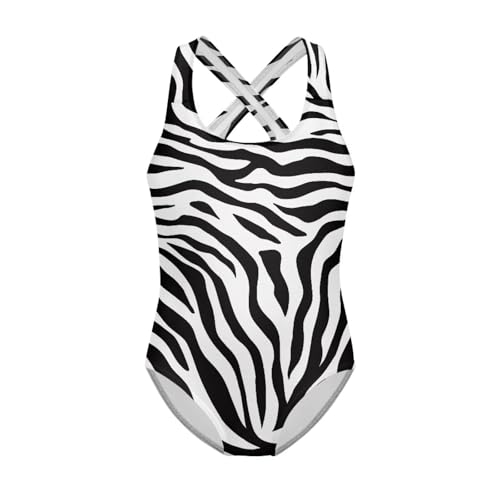 Girls One Piece Swimsuits Cross Back Straps Bathing Suit Quick Dry Swimwear Round Neck Pool Outfits Tummy Control