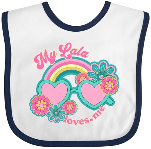 inktastic My Lala Loves Me Grandchild Rainbow Baby Bib