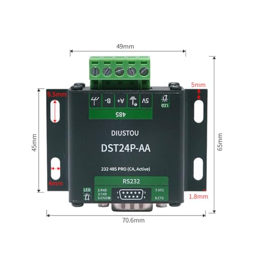 Convertisseur RS232 vers RS485 isolé anti-interférence 2 Mbps pour automate