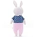 Me Too Tiramitu Stuffed Bunny Dolls Plush Rabbit Toys Easter Gifts Decorations 12 inches (Blue)