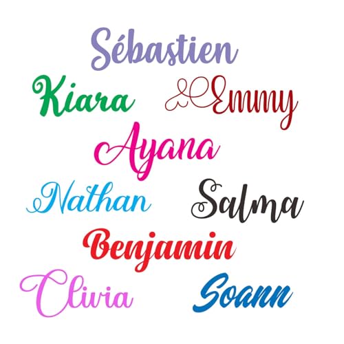 Prénom à personnaliser thermocollant .Transfert Patch en flex thermocollant pour tissus et textile. NV Sparkle