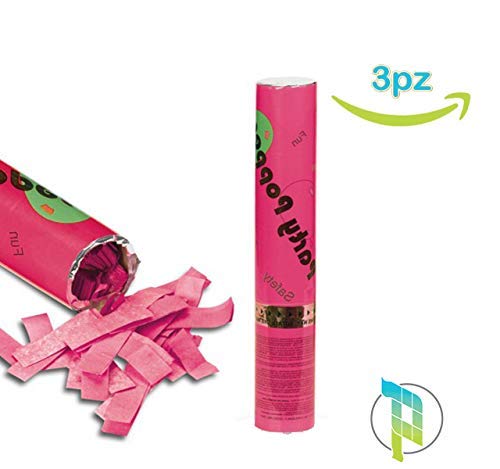 3 Cannoni Sparacoriandoli Bianchi 60cm - Coriandoli Biodegradabili Per Matrimoni E Feste | Effetto Cascata - Foto 2