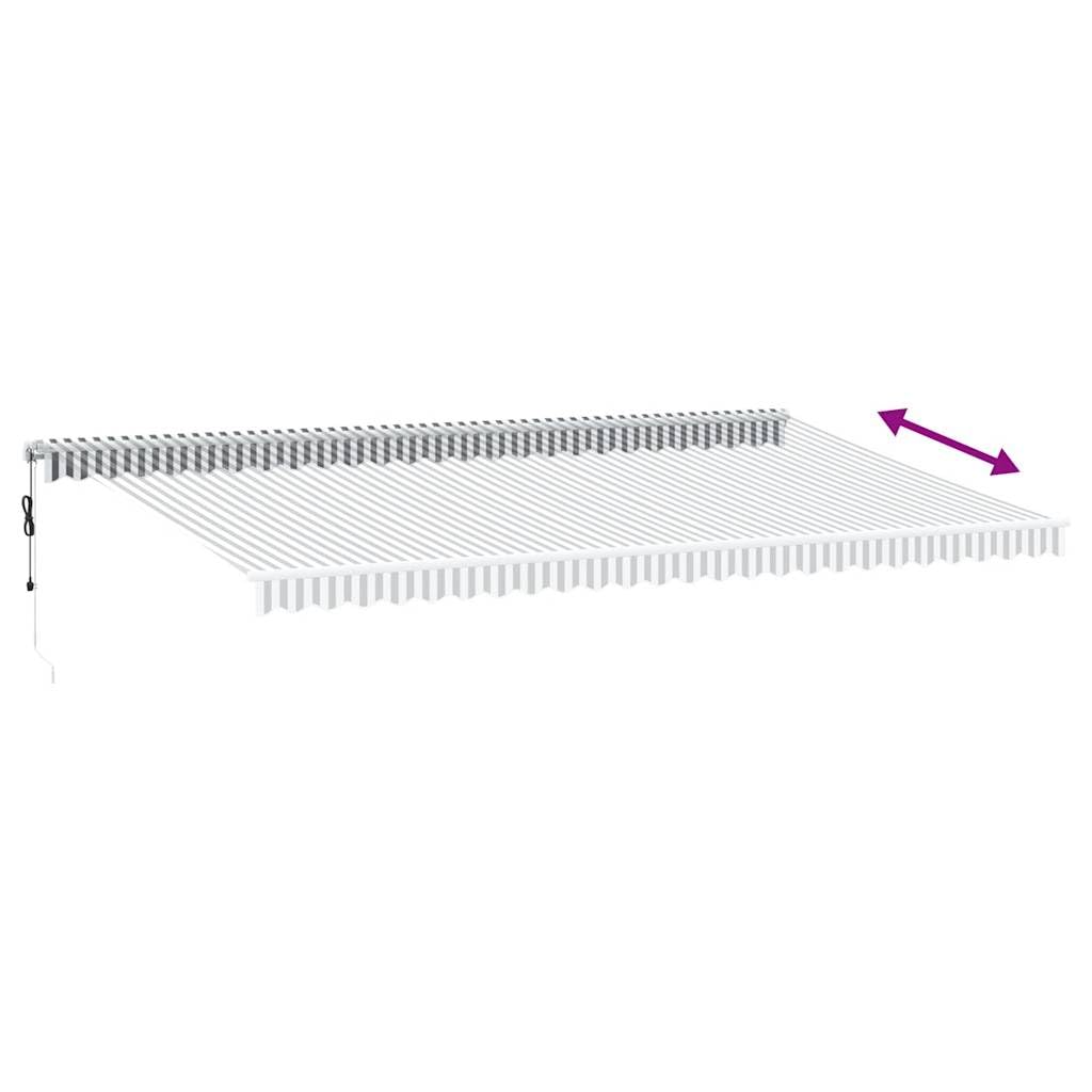 Festnight Store Banne Motorisé 6x3 Store banne Electrique avec Télécommande Auvent Rétractable à Bras Repliable pour Balcons Terrasse et Jardin-Anthracite et blanc-600 x 300 cm