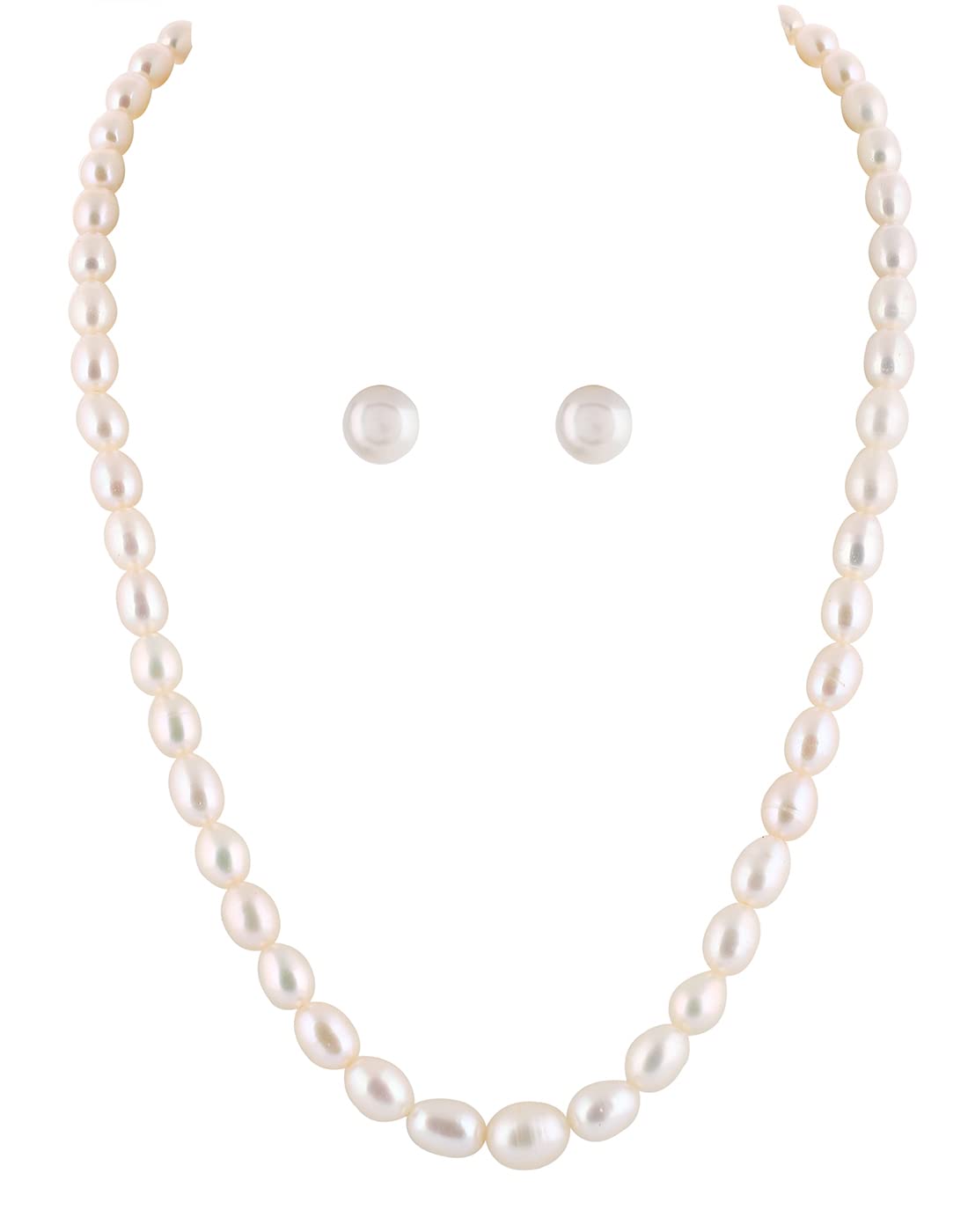 Natural Fresh Water Hyderabadi Oval Shaped 4 To 9 MM Size Pearl Graduation Necklace Chain With Certificate from Hyderabad for Women Girls (Single Layer) (B0BLCR34TQ) Amazon Price History, Amazon Price Tracker