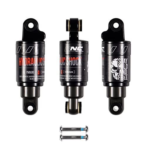 CNCLOL Amortiguador Trasero de Bicicleta Montaña，Hidraulico Amortiguador Trasera 125mm/150mm/165mm/190mm,MTB Suspensión Trasera para Montaña,Scooter,Patinete Electrico,ebike,Eléctrica,125x750Lbs.