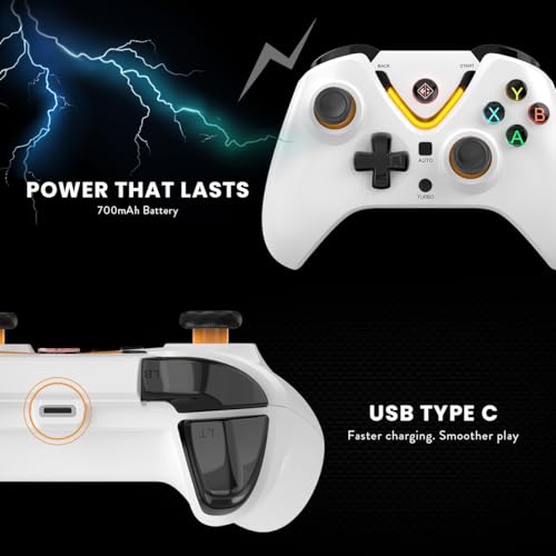 Image of Cosmic Byte Ares Tri-Mode Wireless, Bluetooth, Wired Controller for PC - 2.4GHz, Bluetooth, USB-C Wired, Hall Effect Joysticks, Hall Effect Triggers, Turbo, Auto Turbo, Dual Vibration with levels (White)