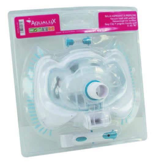 Balai Ovale Aspirant avec Prefiltre Intégré pour Piscine - Brosses Laterales - Poignée Orientable 3 Positions 0° 45° 90°