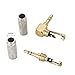 Timibis 2Pcs 3 Pole 3.5mm Barss Stereo Audio Plug Jack Connector Male Headphone Jack Soldering Spring Silver