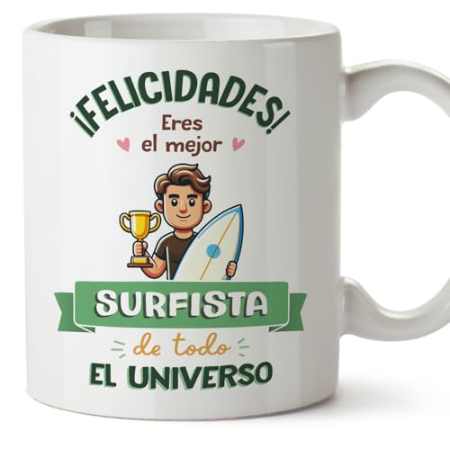 MUGFFINS Tazas para SURFISTA hombre - En Español - Mejor Universo Trofeo - 11 oz / 330 ml - Regalo original y divertido