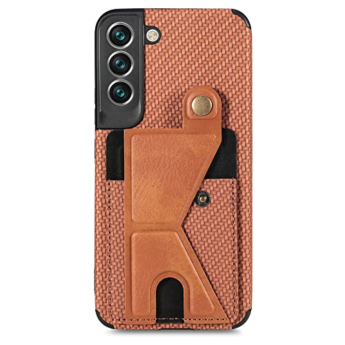 Coque Cadre Samsung S20 FE Marron avec Couverture Porte-Cartes Magnétique