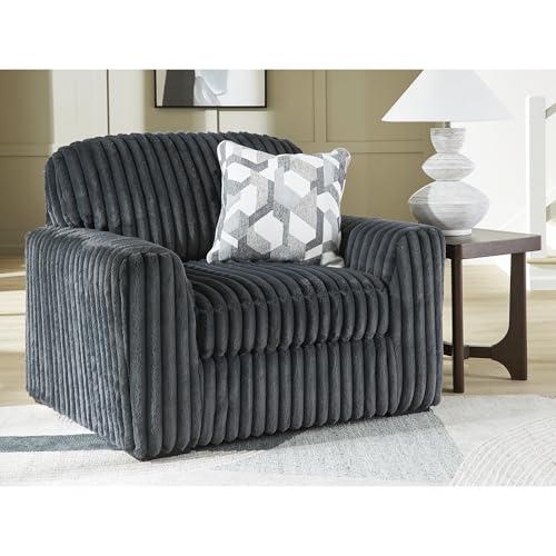Image of Signature Design by Ashley Oversized Chair and a Half, Gunmetal