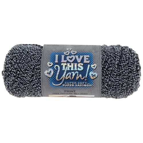 Image of Hobby Lobby Print I Love This Yarn, 716 Black Marble, Set of 2 | 4 Medium Weight, 252 Yards Per Skein