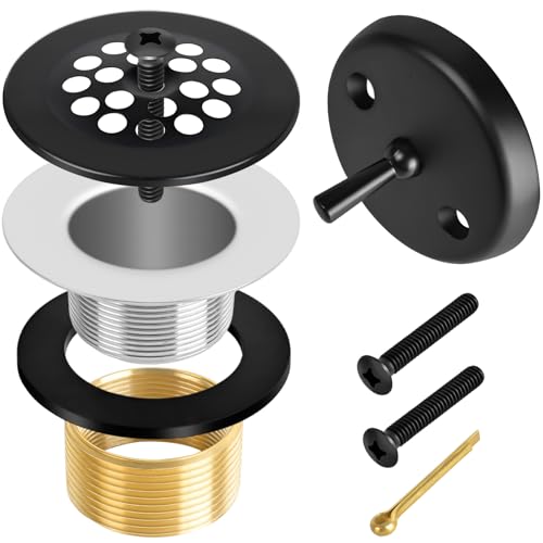 Matte Black Trip Lever Bathtub Drain Kit 1-1/2