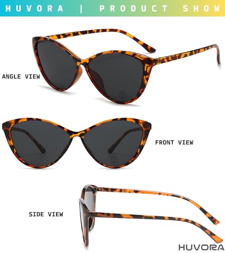 Image of WAVE Cat Eye UV400 Protection Sunglasses for Women Stylish - Chic UV Protected Retro Woman Shades - Korean Designer Trendy Branded Metal Hinge Frame - Cateye Goggles
