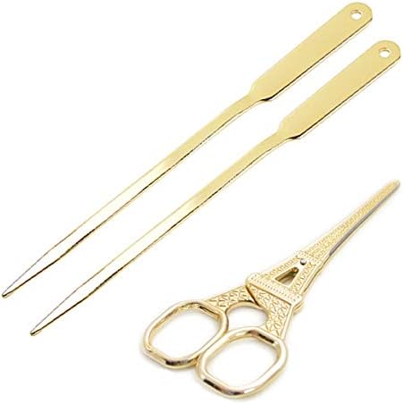 Gold Scissors and Letter Opener Set - Scissors and 2 Letter Openers, Luxury Set of Gold Office Supplies & Desk Accessories