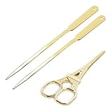 Gold Scissors and Letter Opener Set - Scissors and 2 Letter Openers, Luxury Set of Gold Office Suppl