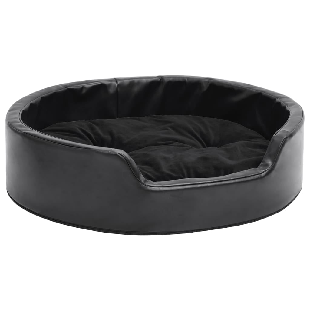 vidaXL Dog Bed Pet Furniture Supplies Dog Cat Small Animal Luxury Sofa Basket Couch Cushion Mattress Black 69x59x19 cm Plush and Faux Leather